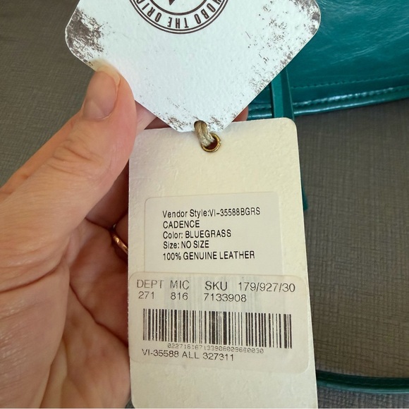 NWT HOBO Cadence GENUINE Leather BLUEGRASS Crossbody Bag - Picture 7 of 13